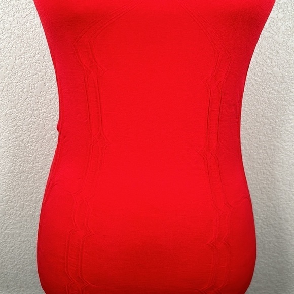 Tanco USA Y2K 90's Red Lace Ribbed Tank Top Size Medium - Picture 3 of 6